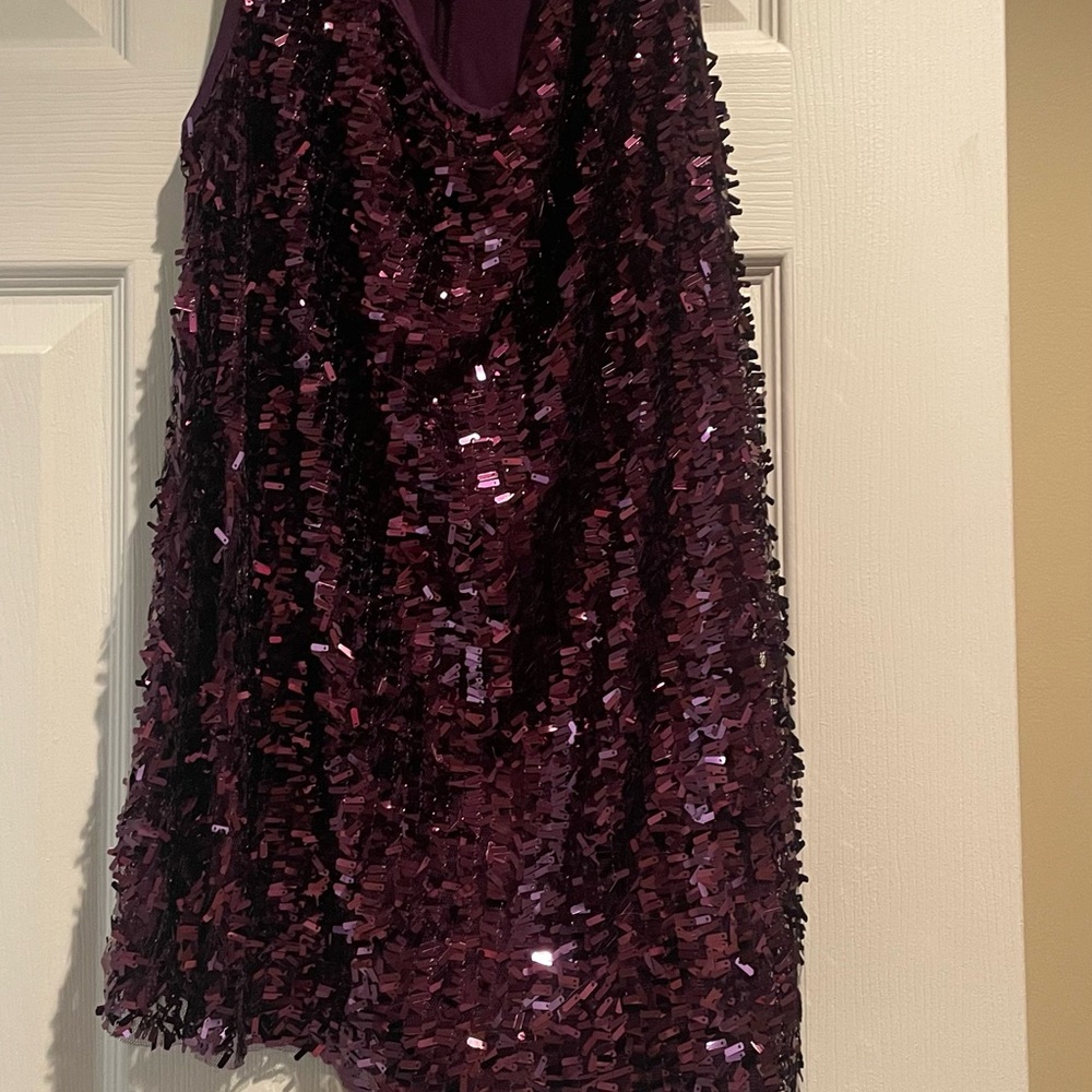 Purple Sequin Sleeveless Top